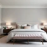 Home 9 침실에서의 색감 조절로 수면 질 향상 - **"Pastel and Neutral Serenity Bedroom"**: A beautifully composed bedroom interior, designed to evok...