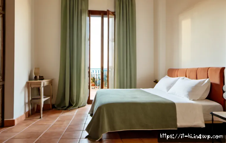 침대 배치에 따른 수면 질 향상 - Photorealistic serene Italian bedroom optimized for restful sleep, bed positioned with a solid uphol...