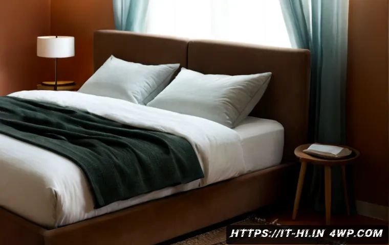 Home 15 고요한 수면을 위한 인테리어 조언 - Photorealistic serene Italian bedroom designed for restful sleep, soft linen bedding in warm ivory a...